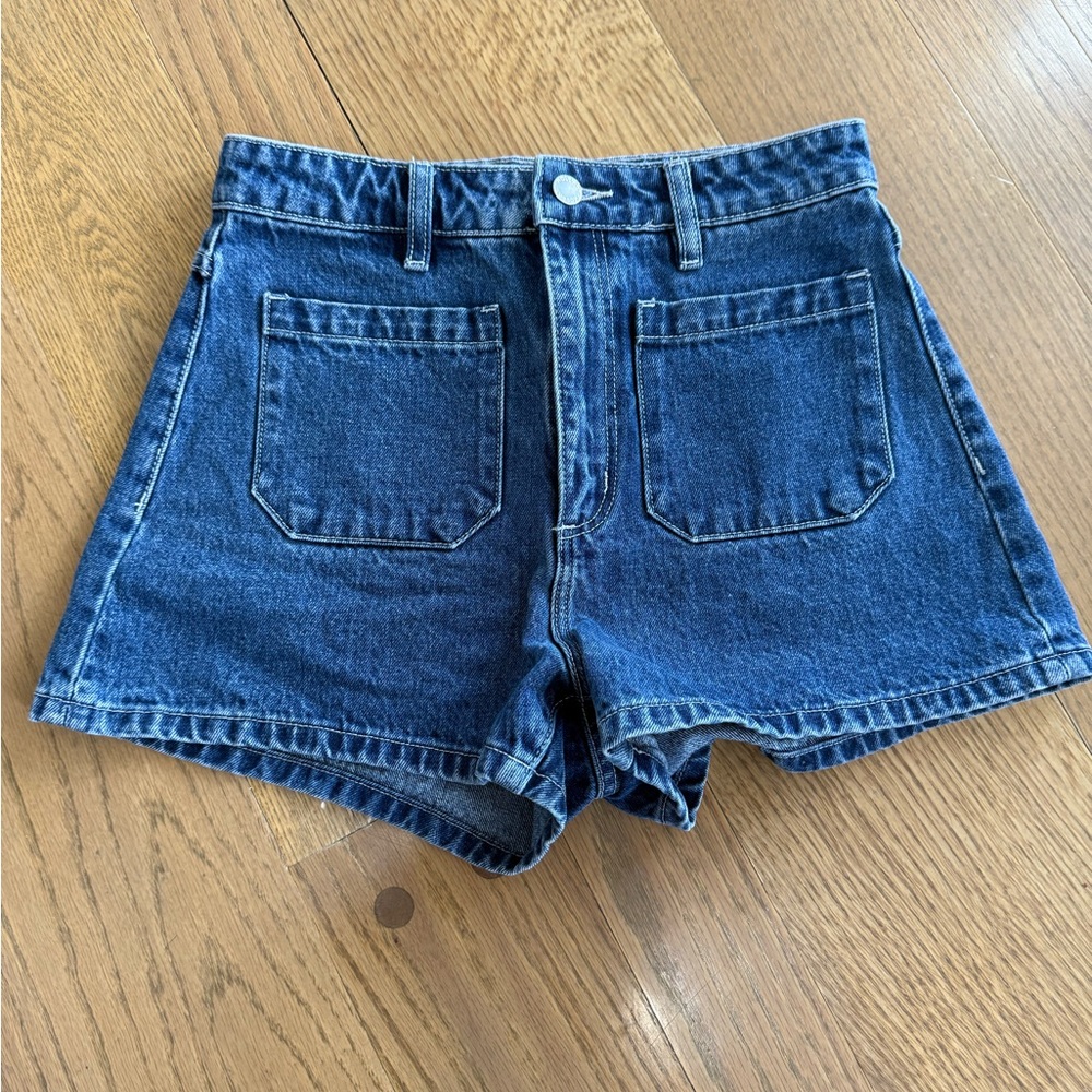 ROLLA'S Dusters High Rise Dark Blue Jean Shorts